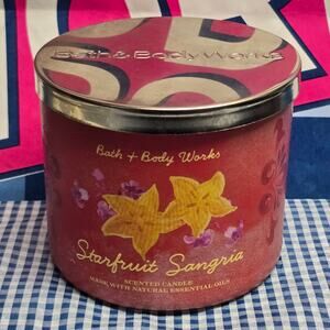 BBW Starfruit Sangria Large 3 Wick Candle Home Fragrance Scented Home Decor
